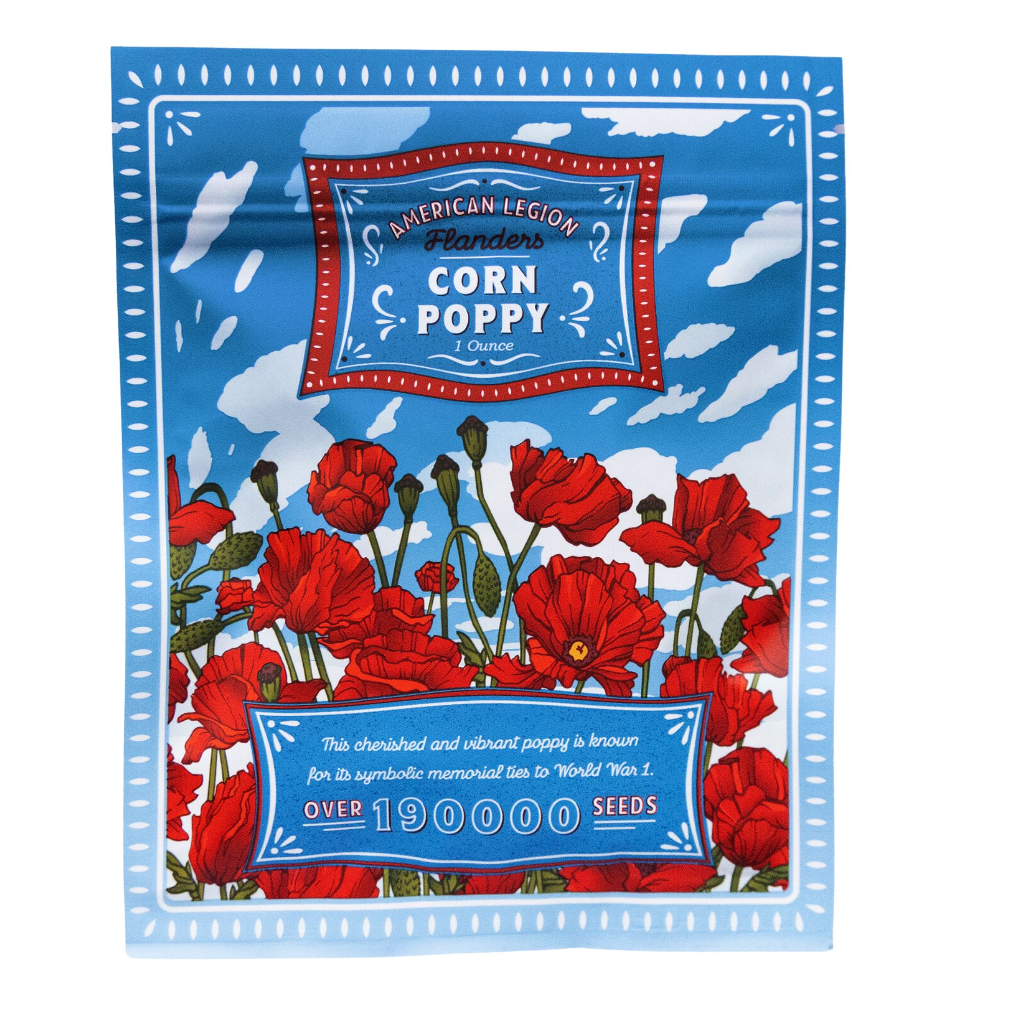 American Legion Corn Poppy Seeds - 190,000+ Seeds - Special Edition Patriotic Collection